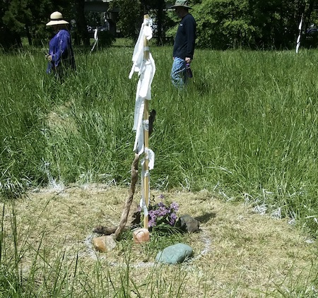 grass labyrinth with altar